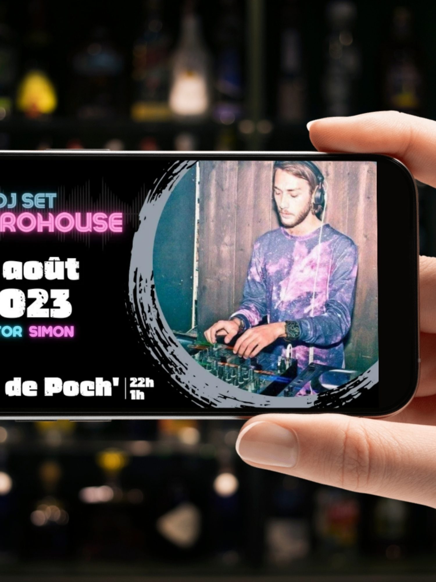 Bannière digitale - Soirée Electro House - Bar de Poch' (Chartres)