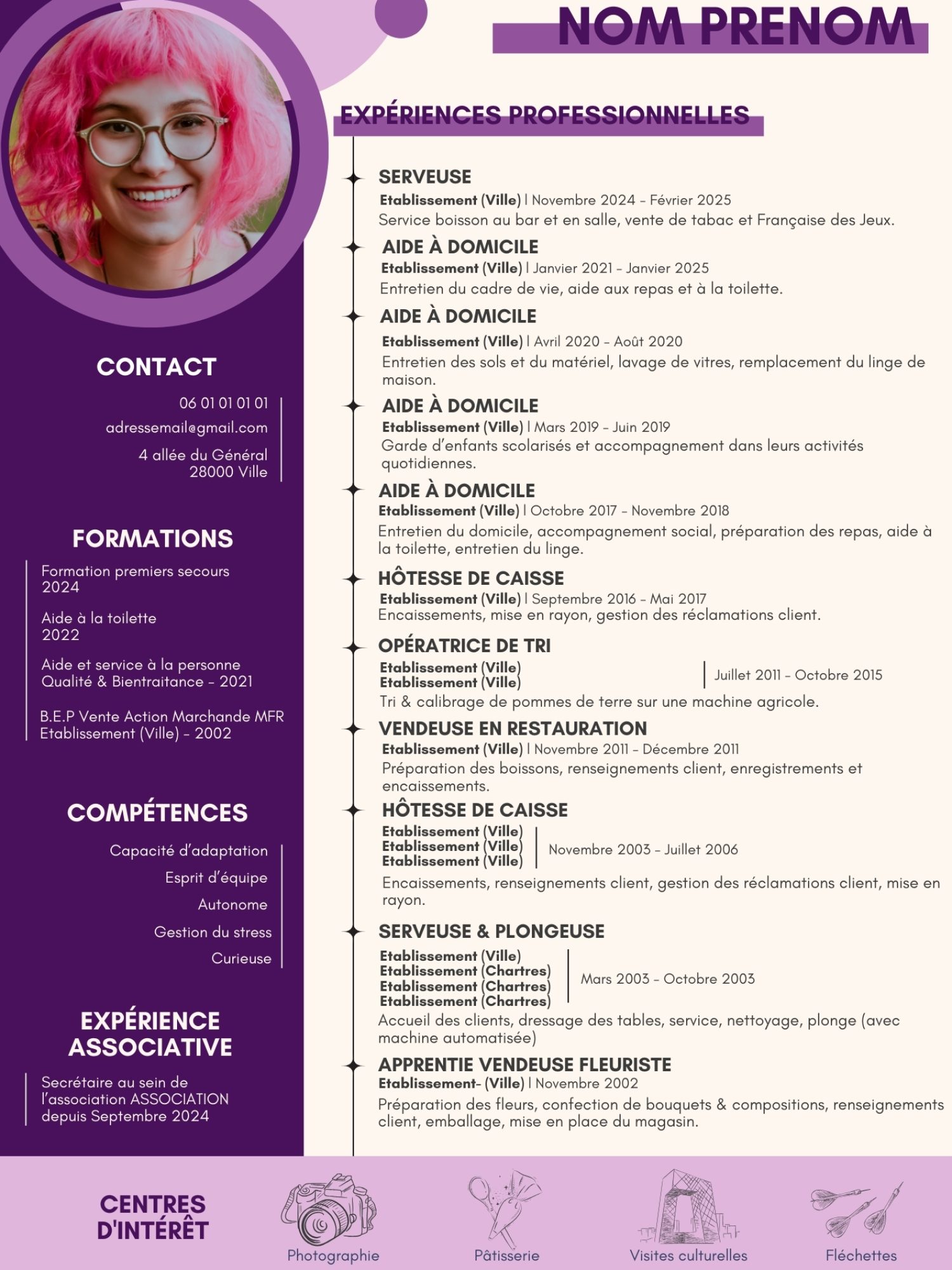 CV - Aide à domicile