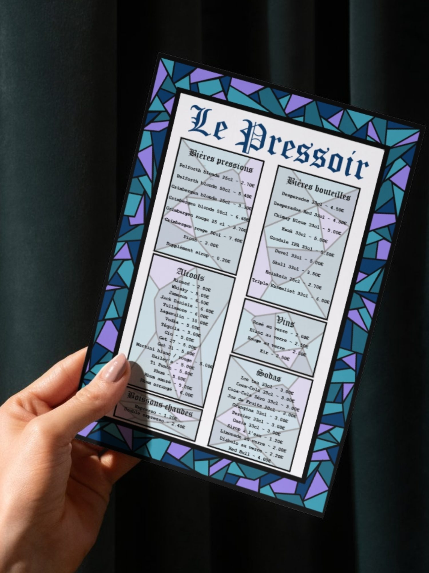 Carte des boissons - Le Pressoir (Chartres)