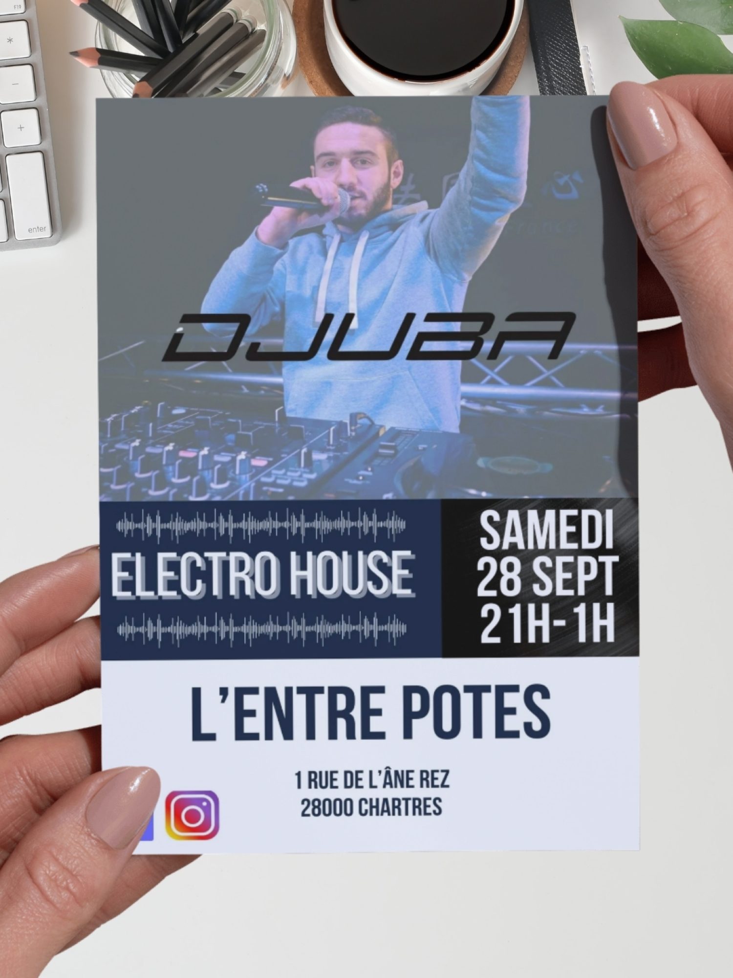 Flyer - Soirée Electro House - L'Entre Potes (Chartres)
